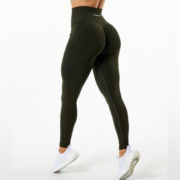 SOLD Alphalete Amplify Butt Scrunch Leggings Evergreen Small - Picture 1 of 8